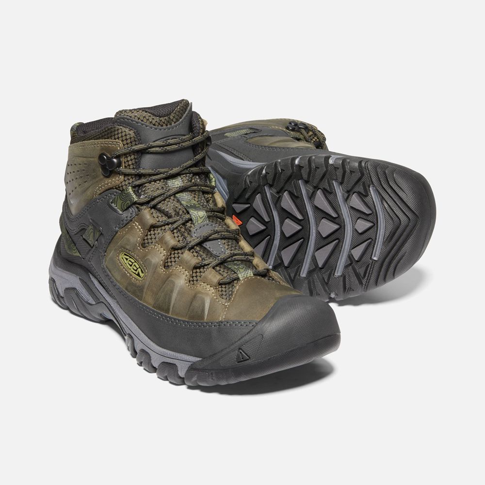 Bottes de Randonnée Keen Homme Vert Olive/Noir | Targhee Iii Waterproof Mid | EAKHJ-4653